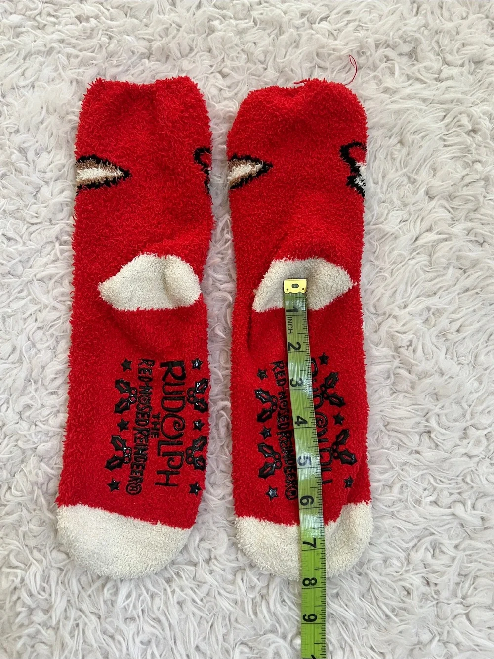 Rudolph the Reindeer Socks Fuzzy Clarice Christmas Holiday